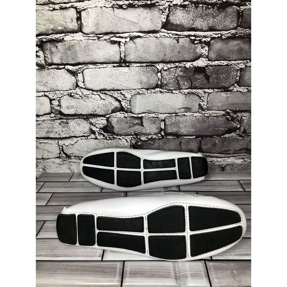 Massimo Matteo Firenze White Leather Driving Moccasins Flats Shoes Women Sz 10B - Picture 14 of 16